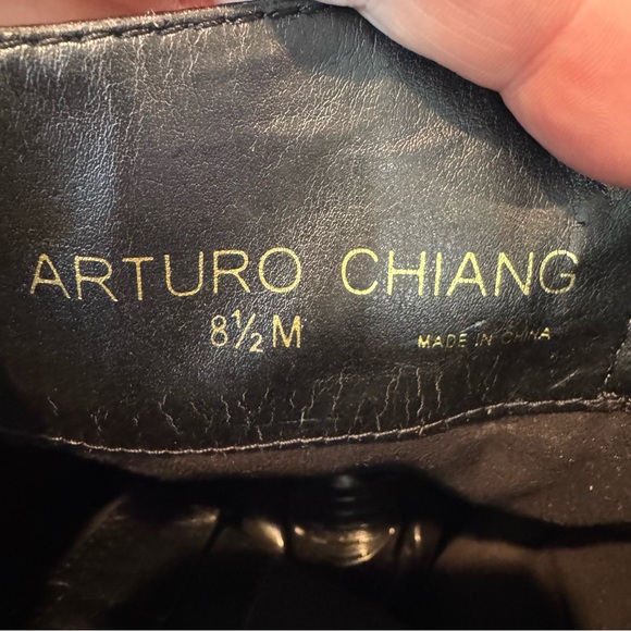 Arturo Chiang Black Leather Knee-High Boots Size 8.5 M - Picture 11 of 12